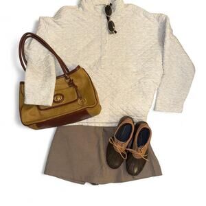 vtg eddie bauer quilted quarter zip preppy sporty coastal